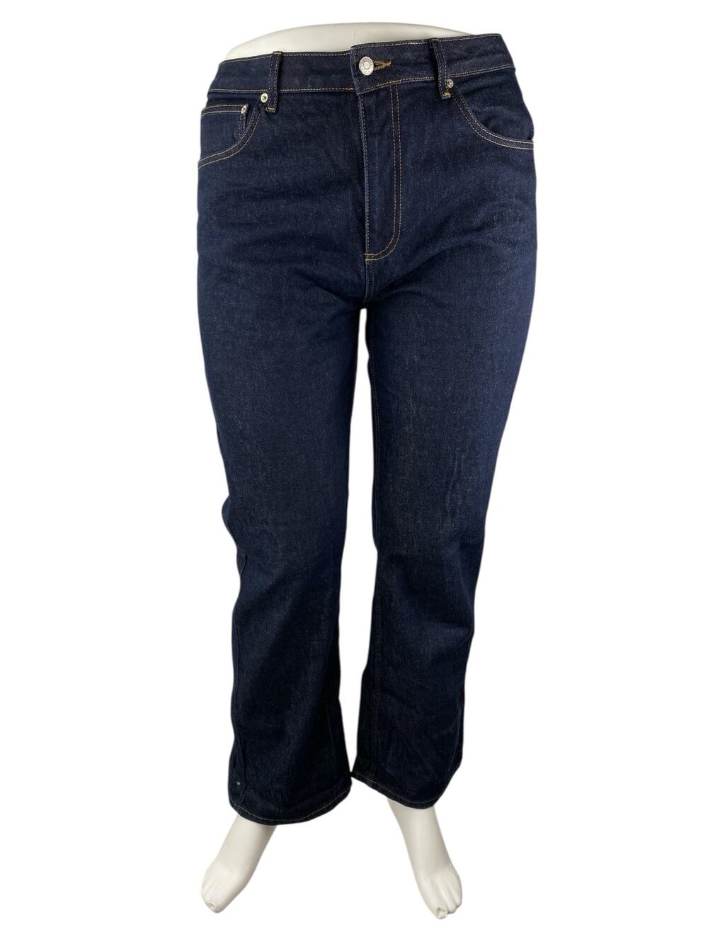 ASOS Women's Blue Dark Wash High Waisted Straight Leg Denim Jeans Size 12